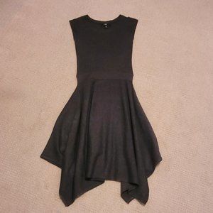 Massimo Sweater Dress with asymmetrical hem; Dark Gray; Size XS;
